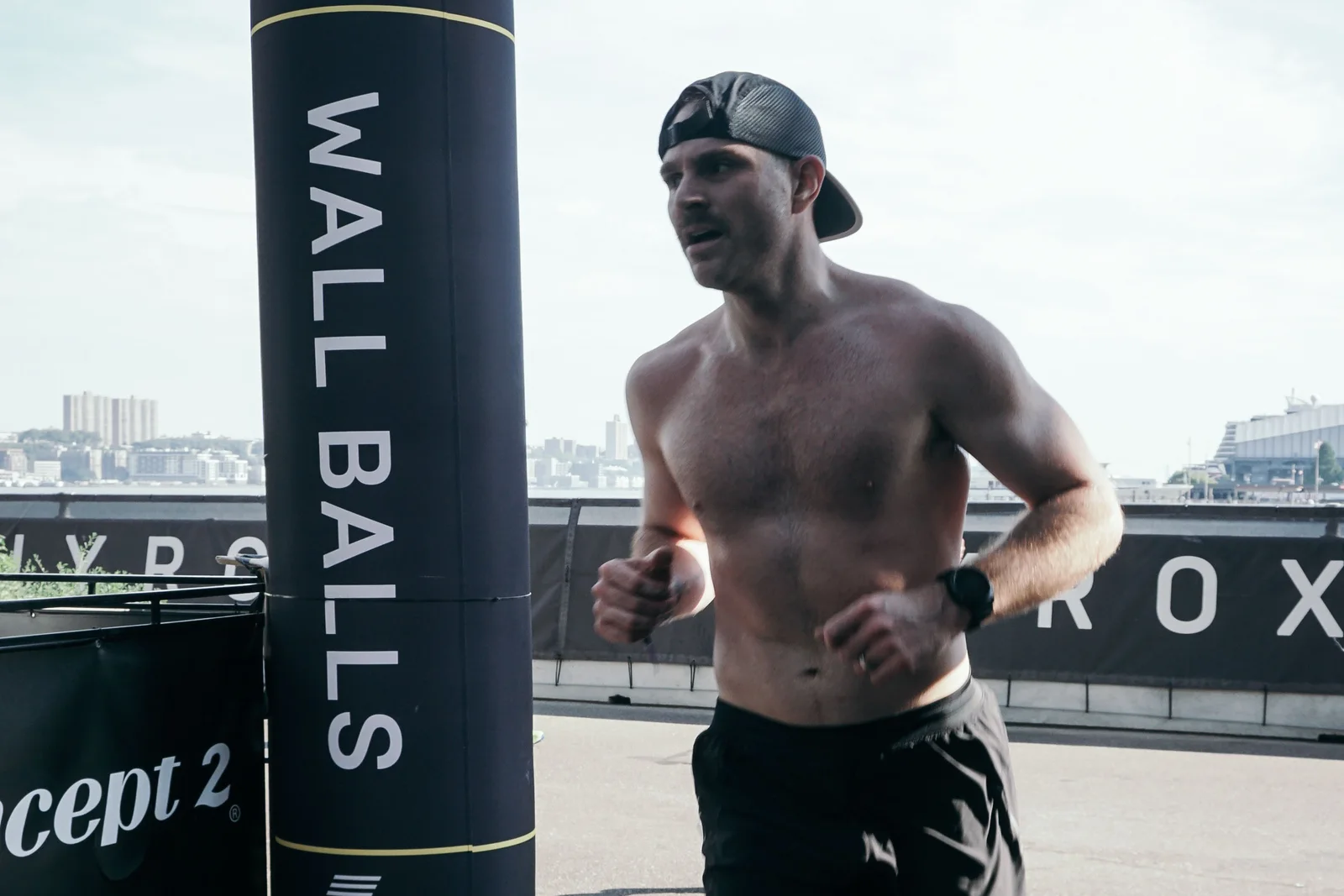 Storm Wilson running during a HYROX race in New York